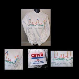 Vtg 80s Sweatshirt Silk Skin by California Cosmetics Beach Skate Womens Sz XL